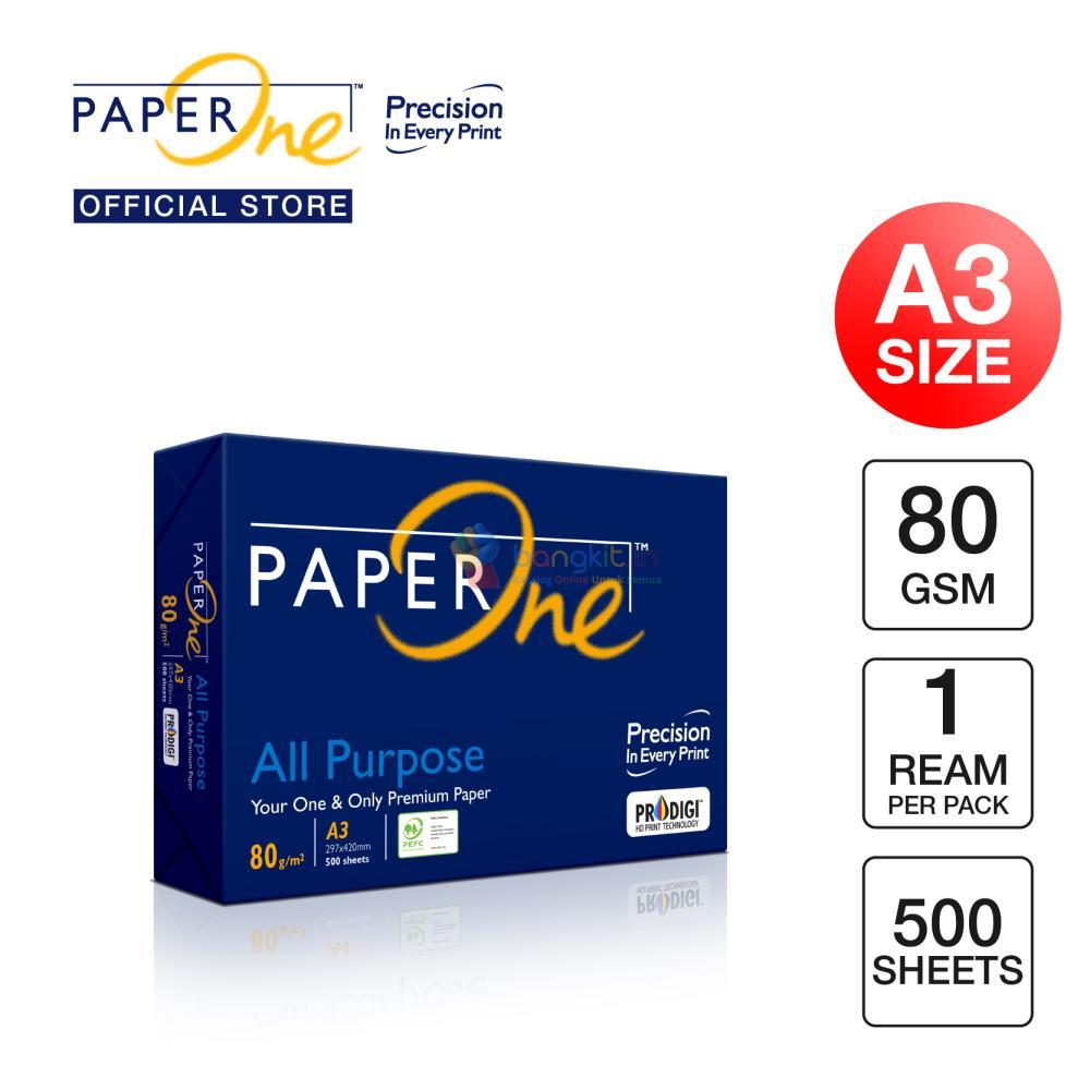 PaperOne Kertas A3 80gr All Purpose 1 Rim (500 lembar) Kertas HVS