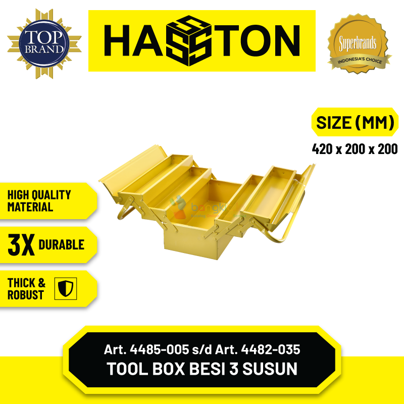 Hasston Tool Box 3 Susun Kuning / Toolbox Besi / Kotak Perkakas (4485)