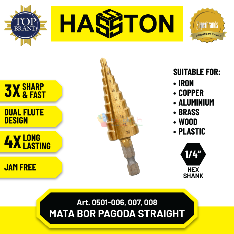 Hasston Mata Bor Pagoda Spiral / Pagoda Multi / Hss Titanium Coated (0501)