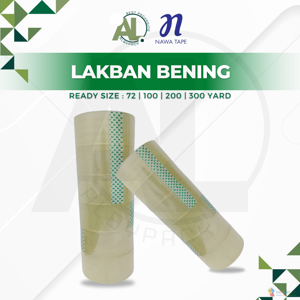 Lakban Bening / Solasi Bening / Isolasi Bening Per Slop Isi 6 PCS