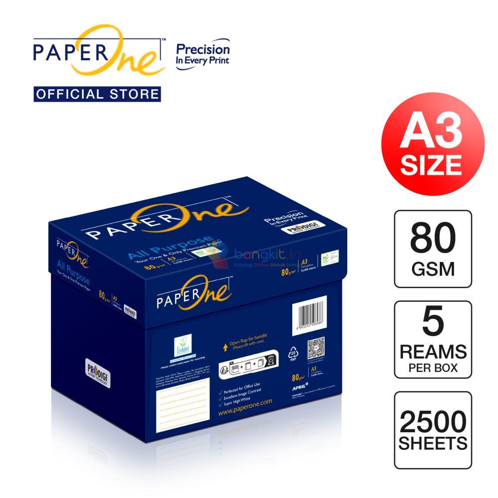 PaperOne Kertas A3 80gr All Purpose 1 Box (2500 lembar) Kertas HVS