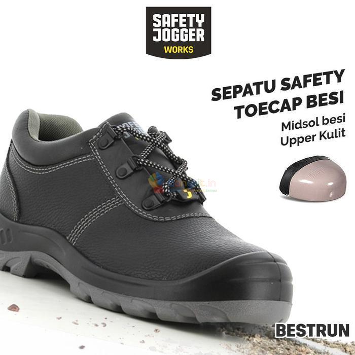 Bestrun Sepatu Safety Jogger Bestrun Kulit Kerja Perlindungan Optimal Kenyamanan Maksimal Anti-Penetrasi Anti-Selip Anti-Statik Heel Energy Absorption Midsol Besi Upper Kulit - 35