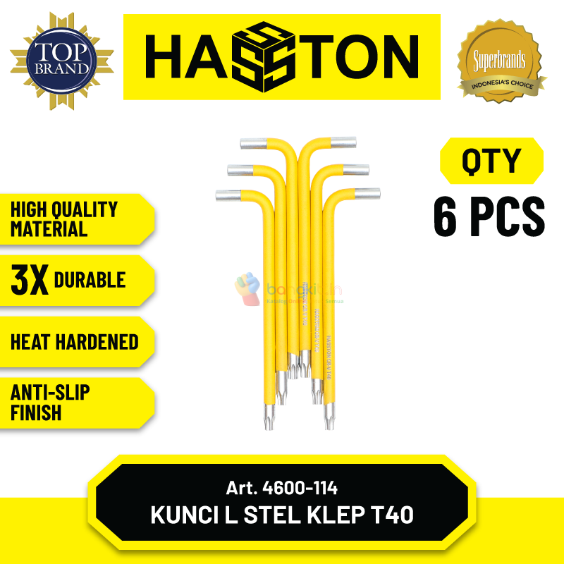 Hasston Kunci Stel Klep Motor T40 / Kunci L Bintang (6pcs) (4600-114)