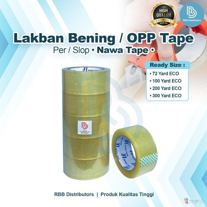 Lakban Bening / Solasi Coklat / Isolasi Bening Coklat Per Slop Isi 6 PCS - 1 SLOP Bening, 72 Yard