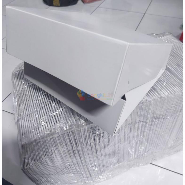 dus TANPA RAKIT putih polos ukuran 18x18cm/dus Putih Polos dilem/Dus sambung PUTIH 18x18cm/Dus putih nasi bungkus dan rames/Dus nasi box Putih