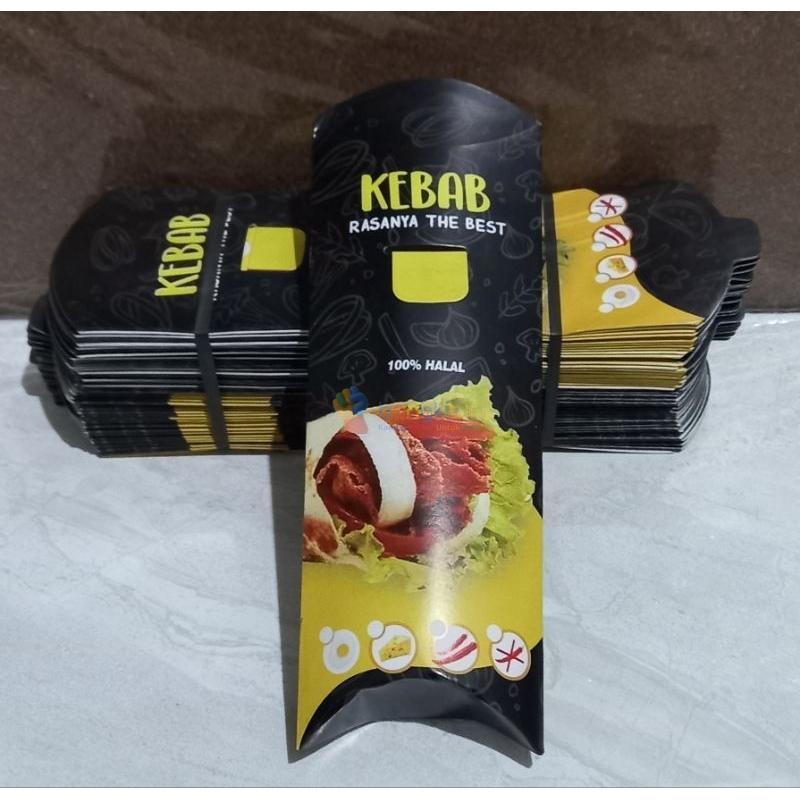 Kemasan bungkus kebab dengan tarikan bahan food grade ivory