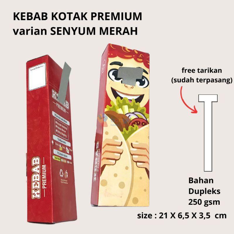[COD] DESAIN TERBARU ISI 70 pcs Bungkus kebab bentuk kotak UNIVERSAL merah senyum / Dus Kebab kotak / Kemasan kebab SUDAH TARIKAN