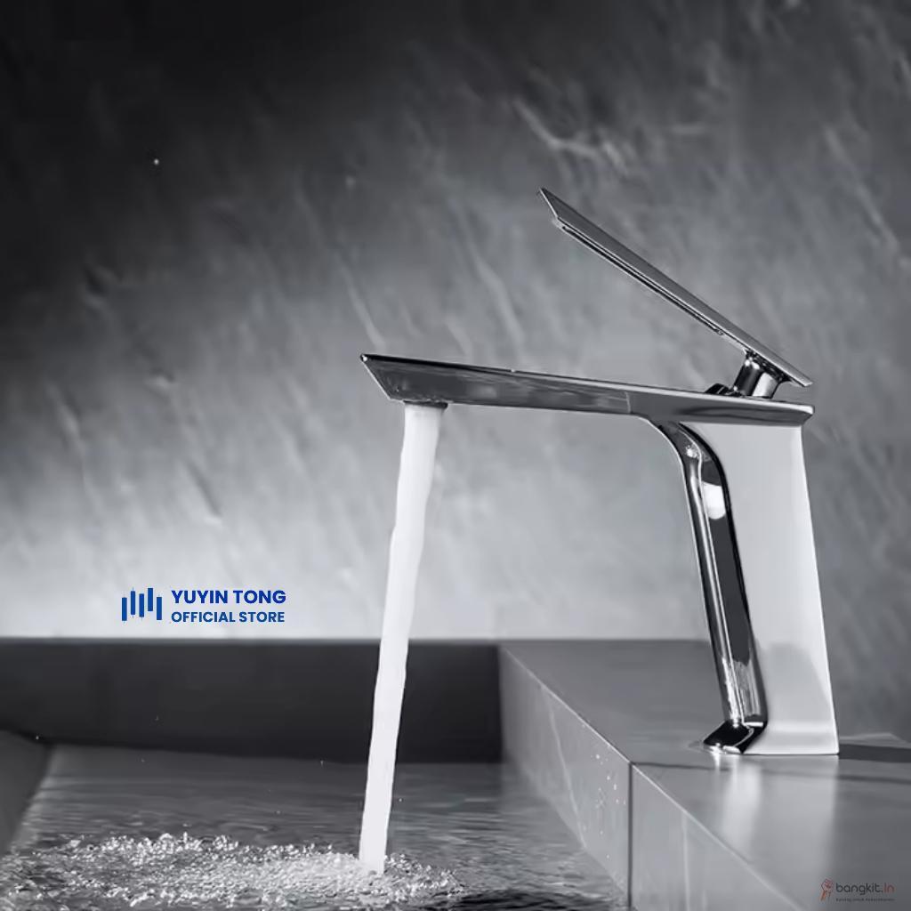 Kran Air Wastafel Kamar Mandi Minimalis Stainless 402