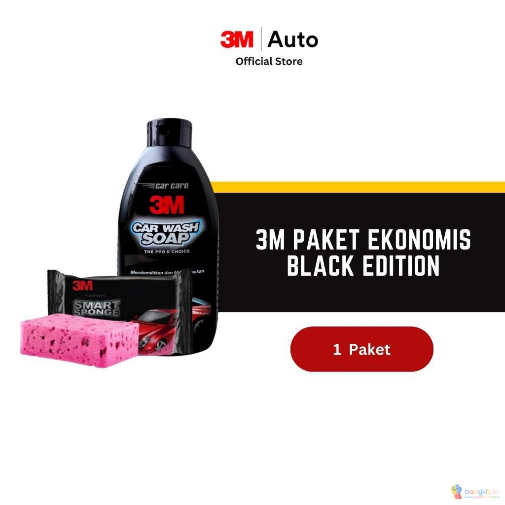 3M Paket Ekonomis Black Series - Shampo dan Spons Cuci Mobil - 7900B Car Wash Black dan Smart Spons