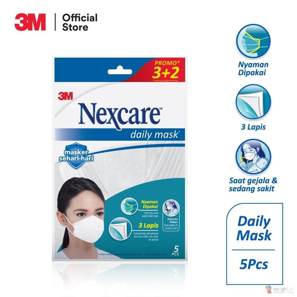 3M™ Nexcare™ Daily Mask, 3 Lapis & nyaman dipakai, Untuk pemakaian sehari-hari