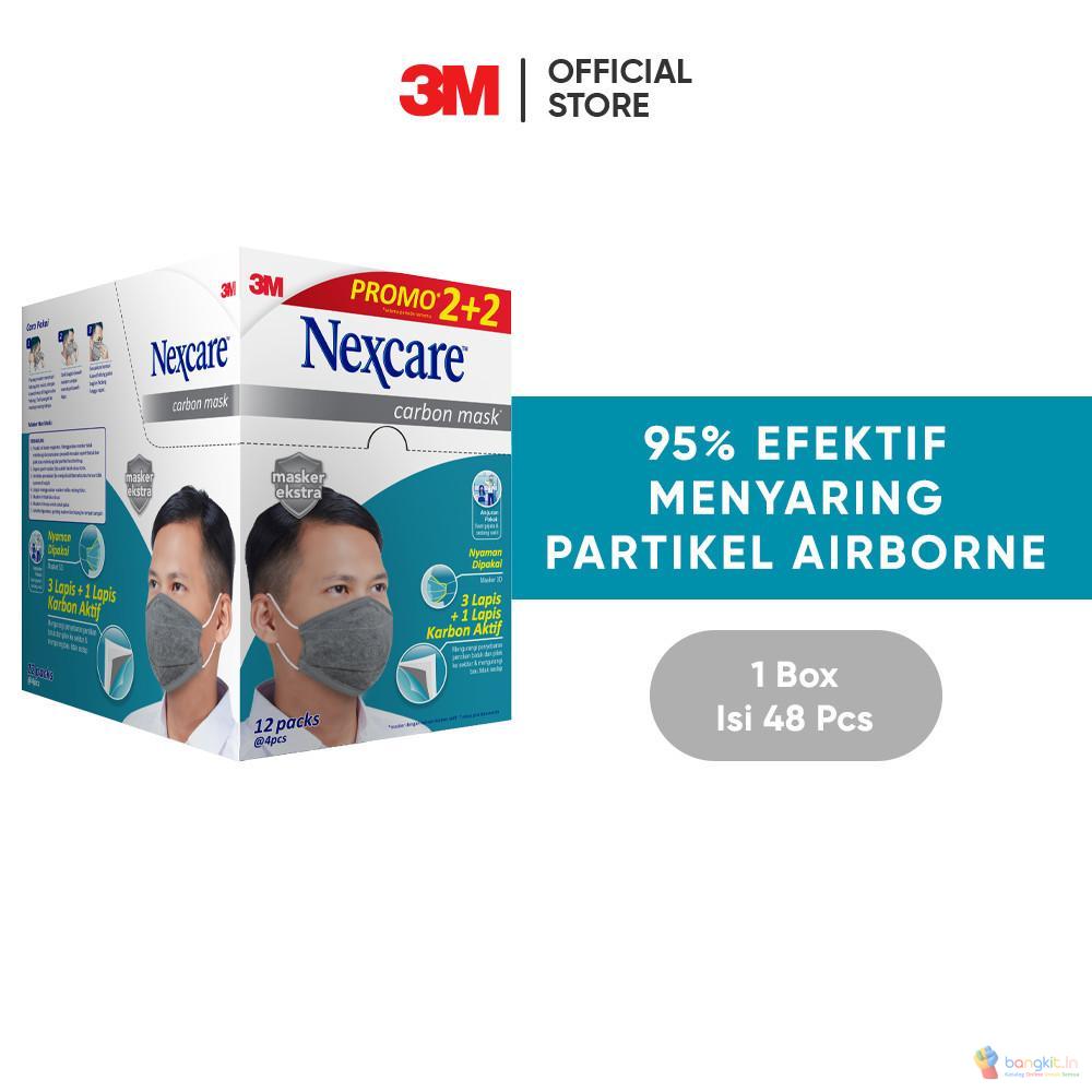 3M™ Nexcare™ Carbon Mask, 95% Menyaring partikel airbone, 1 box, Untuk dalam ruangan dan luar ruangan