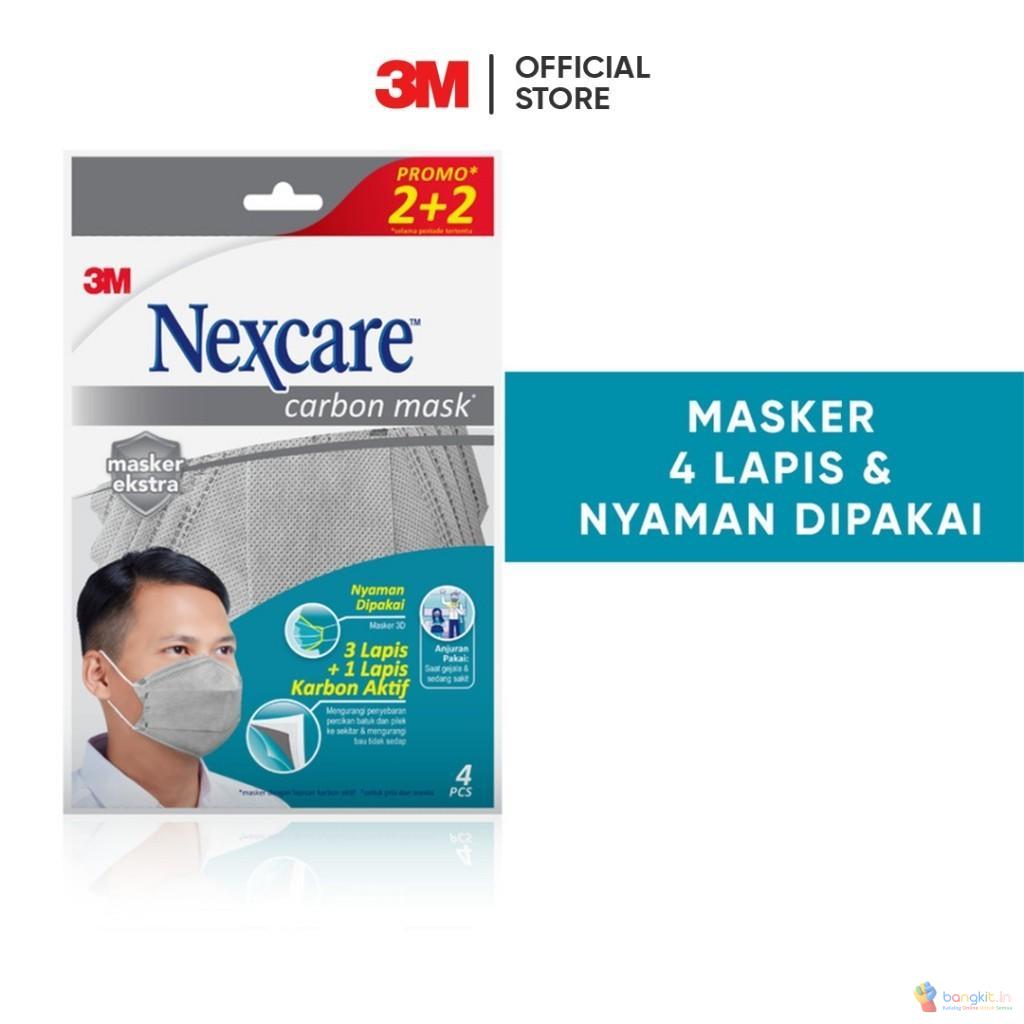 3M™ Nexcare™ Carbon Mask, Masker 4 Lapis , 1 pak, Untuk gejala sakit