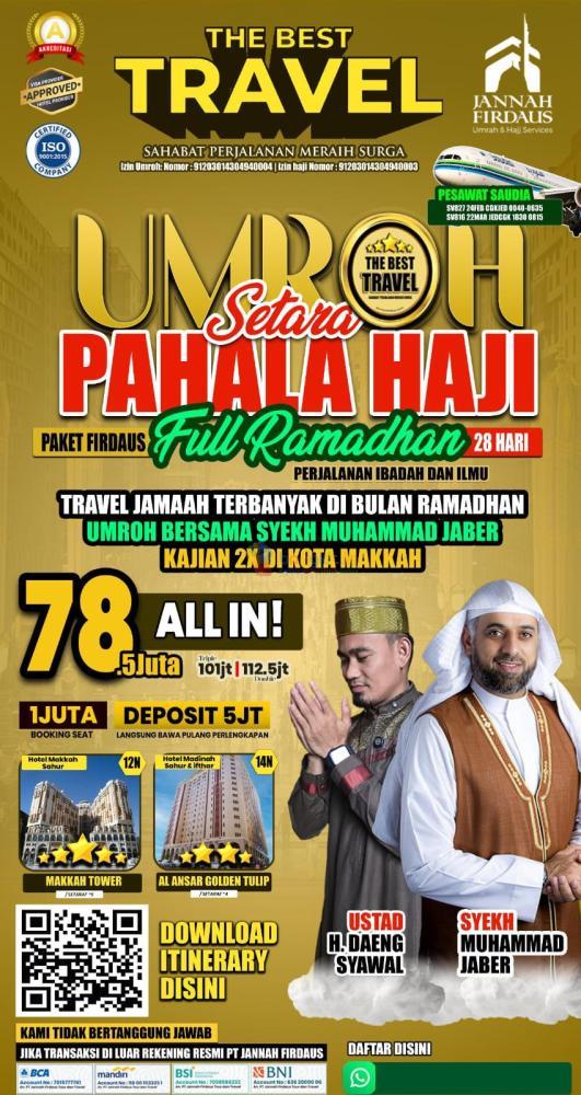 HEMAT! TELP. 0811-8134-882, Umroh Plus Haji Bandung, Jannah Firdaus