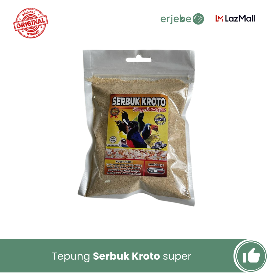 ERJEBE SARI KROTO TEPUNG KROTO SEGAR BURUNG BERKICAU suplemen penggacor burung vitamin juara