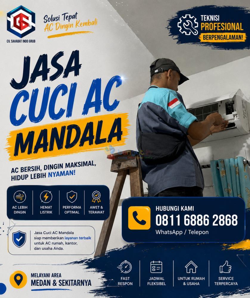 Cuci AC Mandala — Solusi AC Bau? Kita Sikat!
