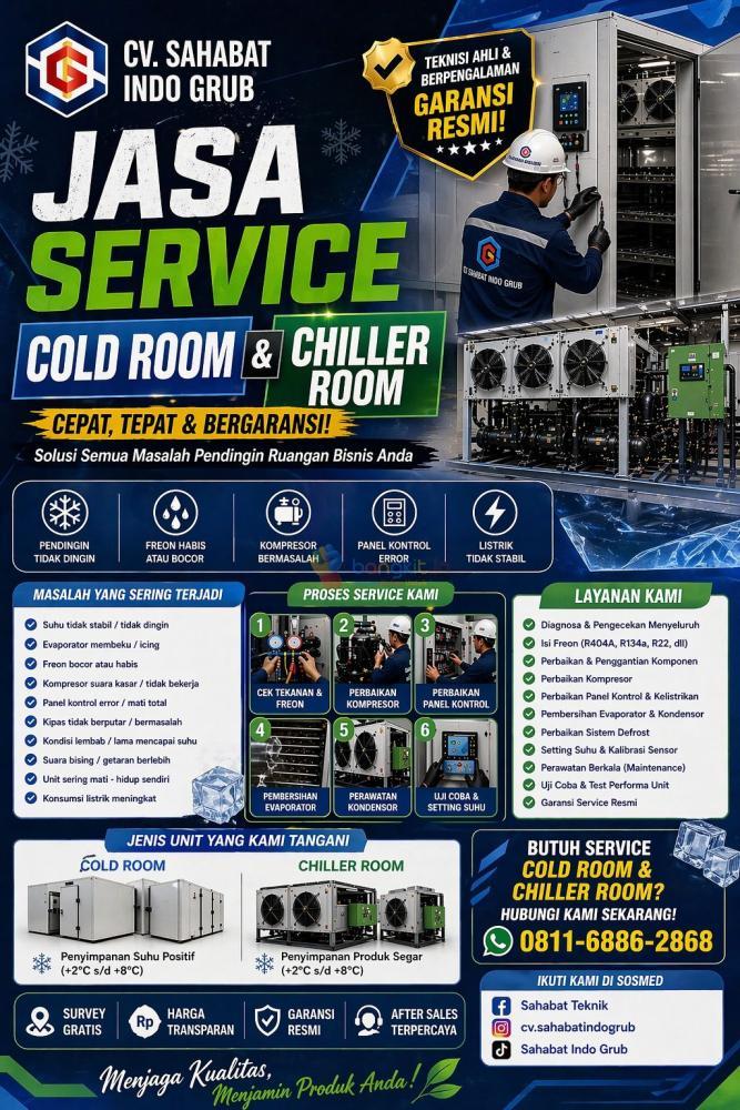Jasa Service Cold dan Chiller Room untuk wilayah Medan Sunggal