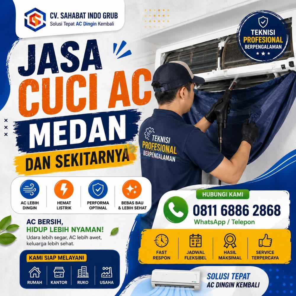Jasa Cuci AC Medan Panggilan, Cepat Datang ke Rumah Anda