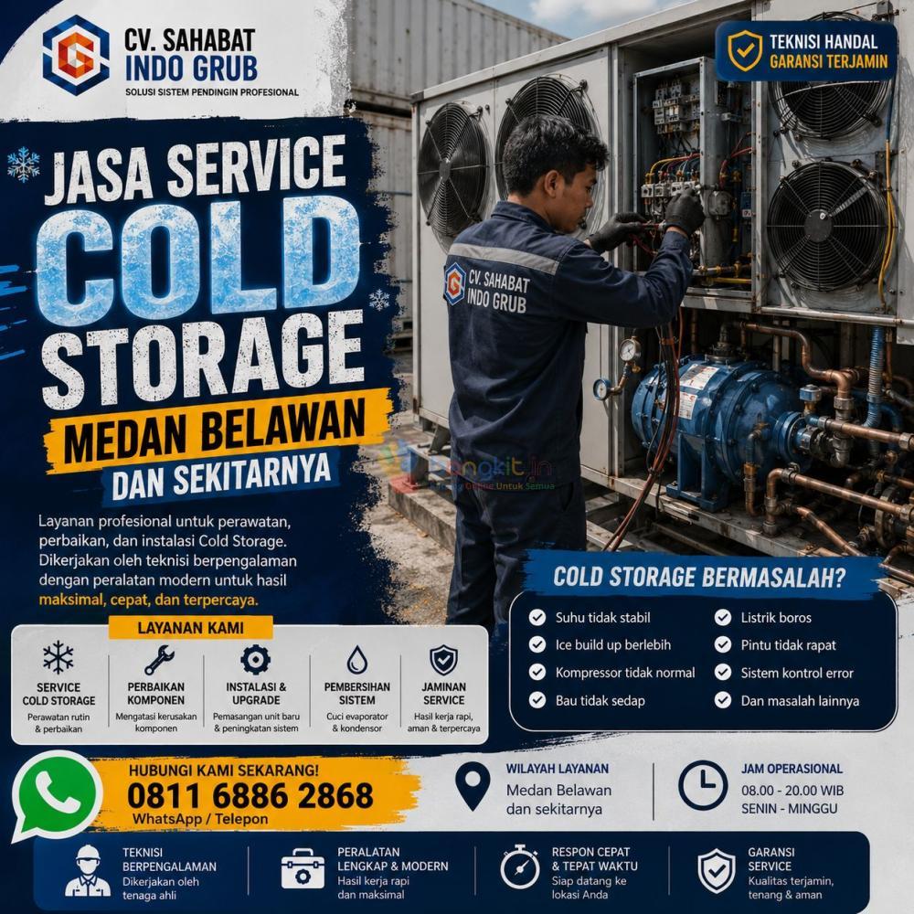 Jasa Service Cold Storage Medan Belawan dan Sekitarnya | Teknisi Profesional & Bergaransi