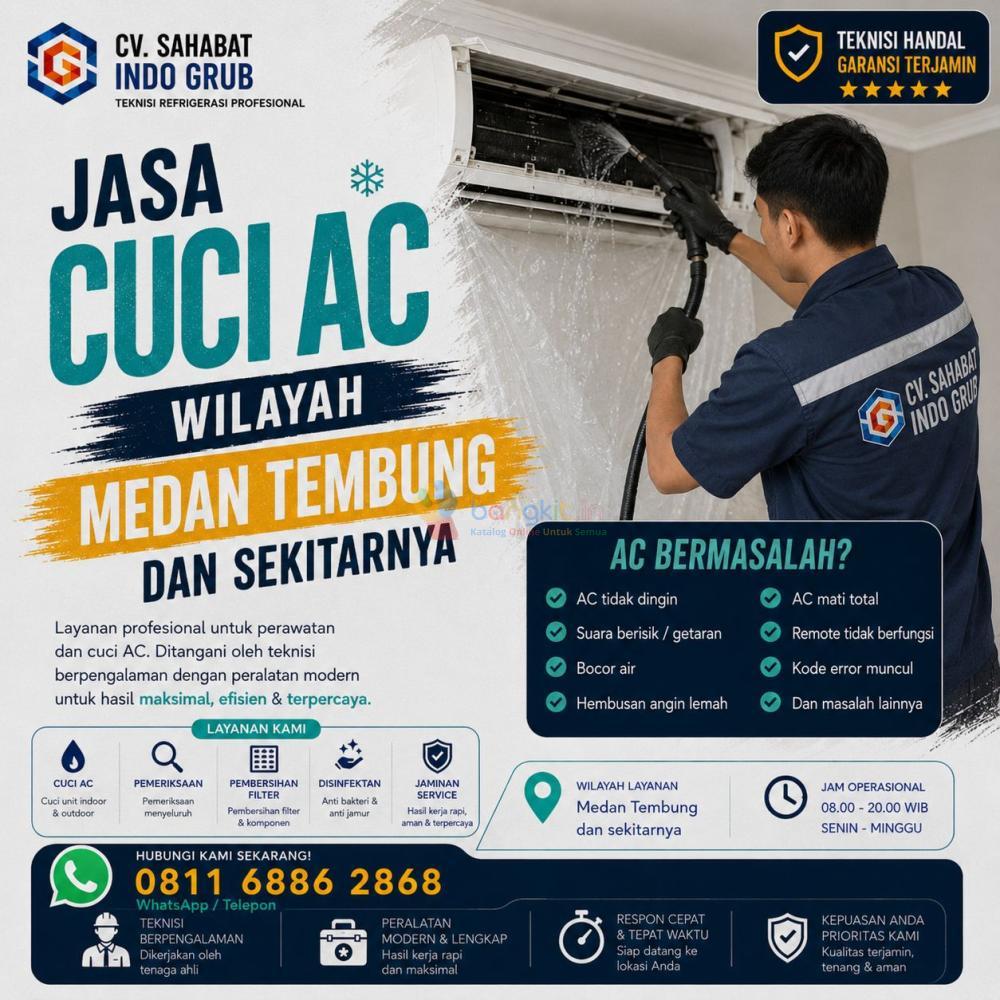 Jasa Cuci AC Medan Tembung Terbaik | Perawatan AC Berkala dengan Hasil Maksimal