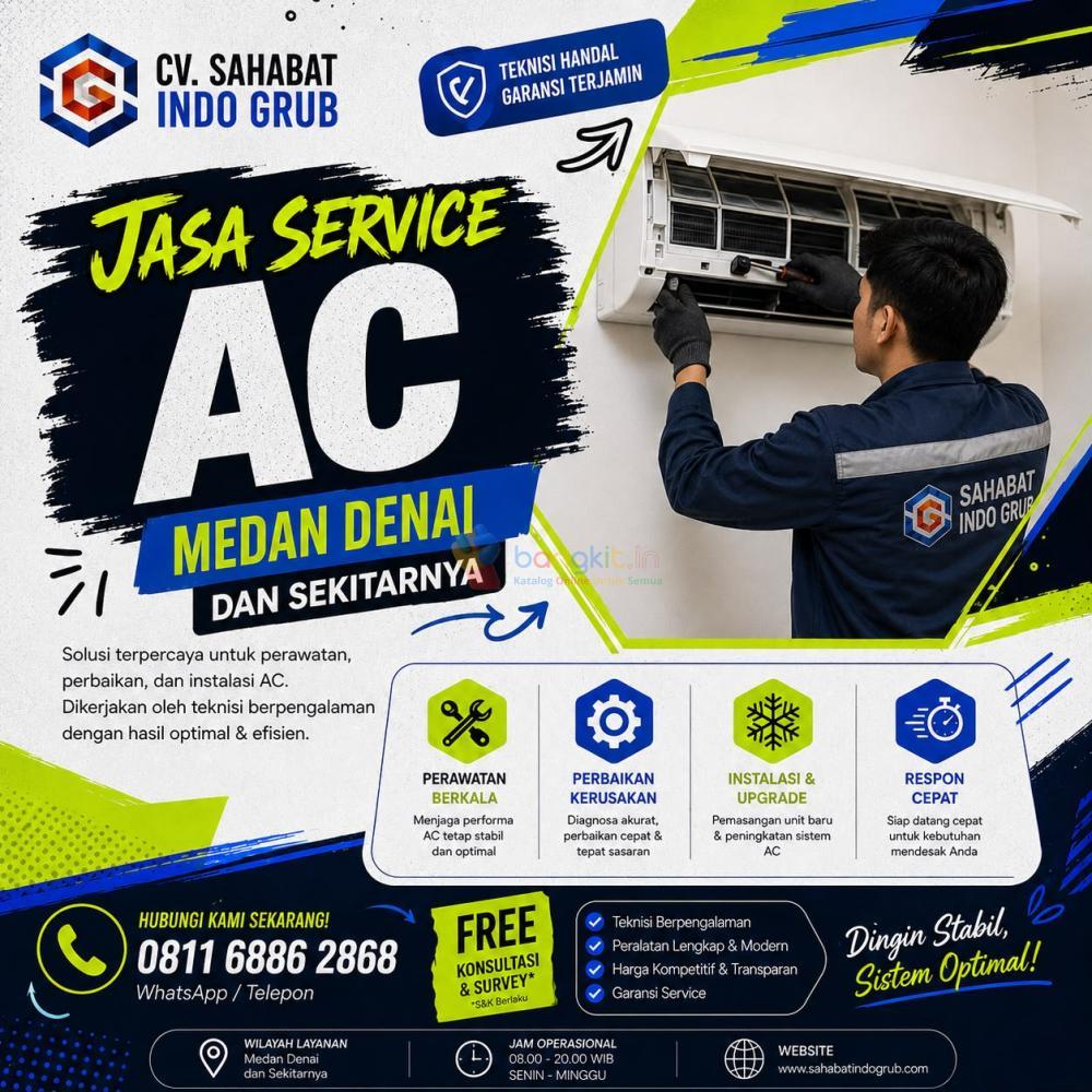 Service AC Medan Denai Terpercaya | Perbaikan AC Cepat, Rapi & Harga Terjangkau