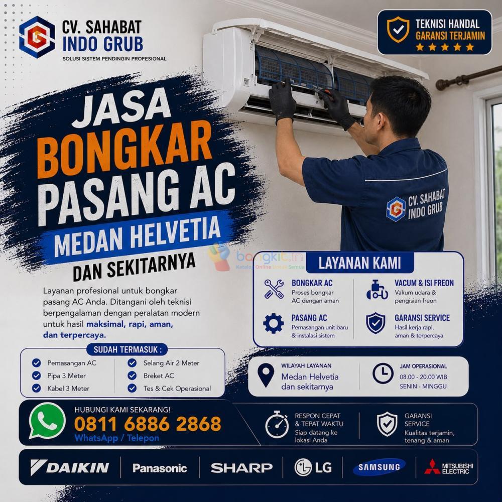 Jasa Bongkar Pasang AC Medan Helvetia | Teknisi Berpengalaman, Respon Cepat & Bergaransi