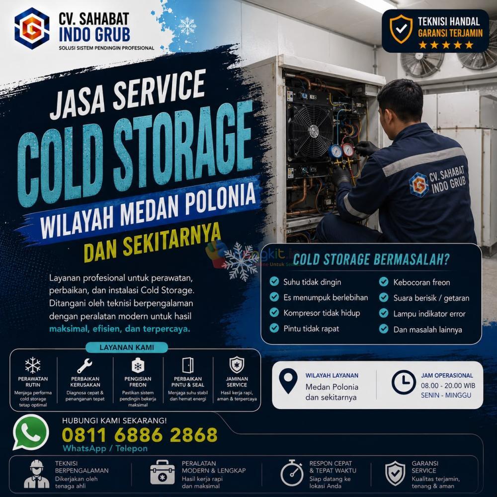 Teknisi Service Cold Storage Medan Polonia | Ahli Perbaikan Cold Room & Freezer Room
