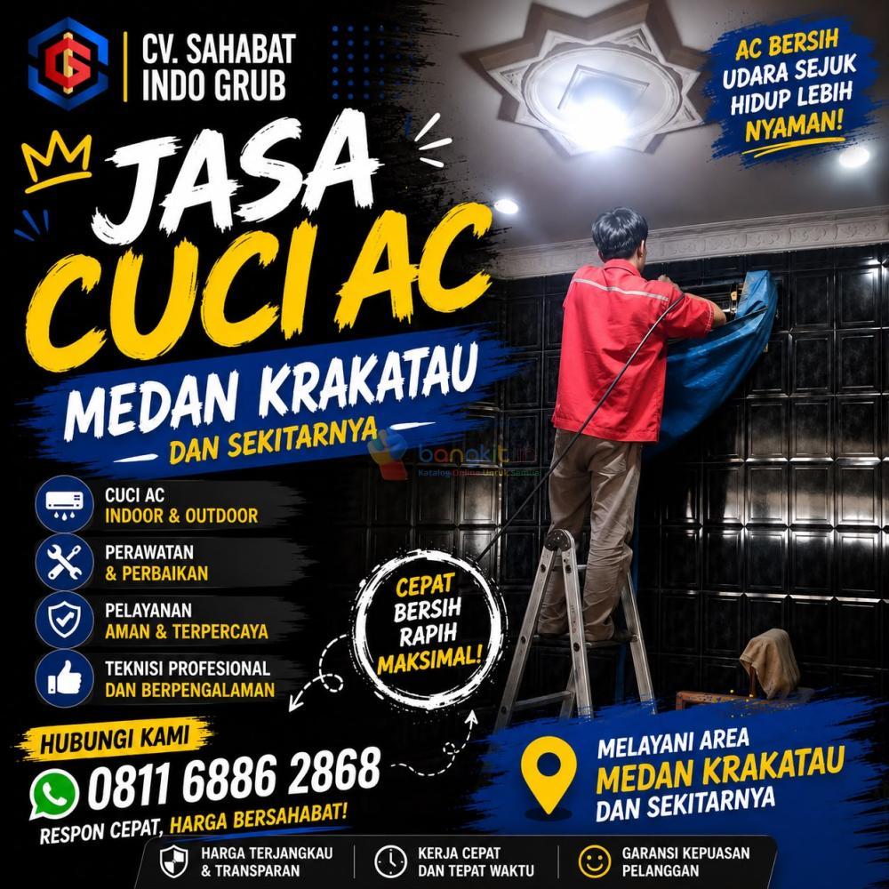 Jasa Cuci AC Medan Krakatau | Solusi AC Kotor, Bau & Kurang Dingin