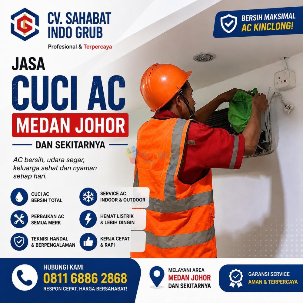 Cuci AC Medan Johor | Teknisi Gercep, Hasil Anti Zonk