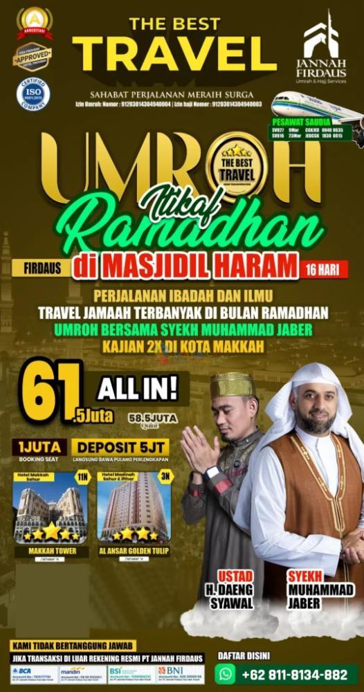 ISTIMEWA! HUB: 0811-8134-882, Umroh Plus Haji Papua, Jannah Firdaus