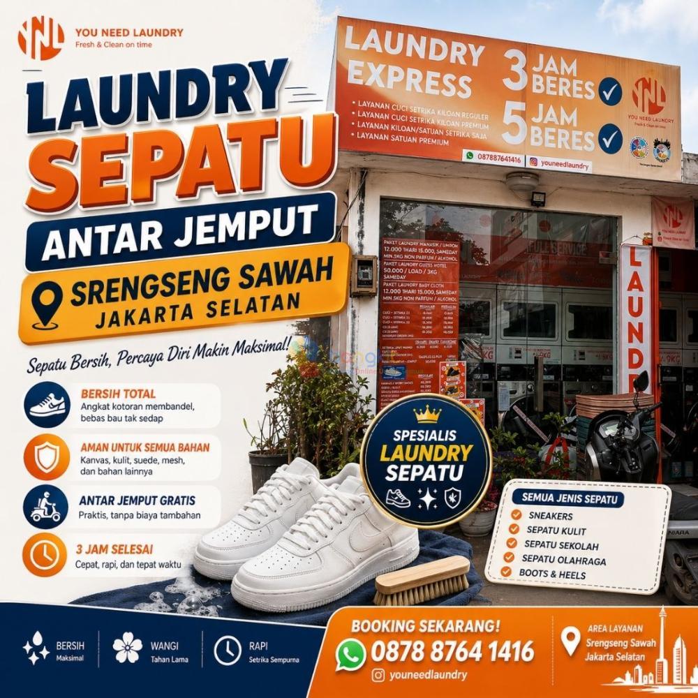 Cepat Selesai Laundry sepatu  antar jemput Srengseng Sawah Jakarta Selatan