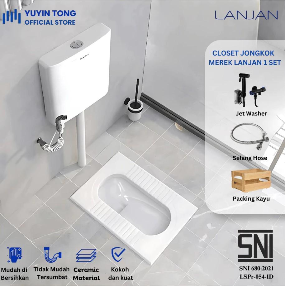 kloset jongkok kamar mandi 1 Set + Watertank dan Jetshower closet jongkok sudah sni